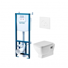 Комплект инсталляции с подвесным унитазом SANTEK ПЭК Нео с сиденьем и кнопкой 1.WH50.1.758 Комплект инсталляции с подвесным унитазом SANTEK ПЭК Нео с сиденьем и кнопкой 1.WH50.1.758
