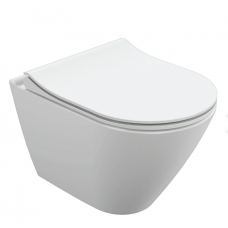 Унитаз подвесной безободковый Церсанит CITY OVAL CLEAN ON DPL EO SLIM 63114 с сиденьем Soft Close