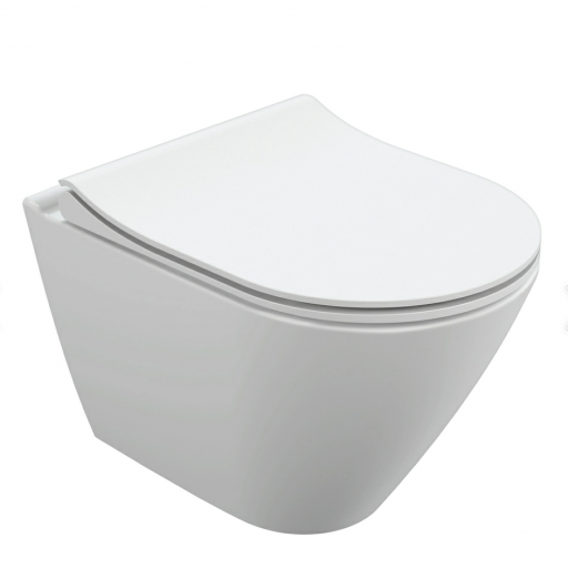 Унитаз подвесной безободковый Церсанит CITY OVAL CLEAN ON DPL EO SLIM 63114 с сиденьем Soft Close