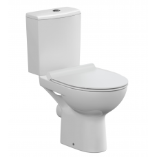 Унитаз-компакт напольный безободковый с бачком Церсанит NATURE CLEAN ON 011 3/5 DPL EO SLIM 65410 с сиденьем Soft Close