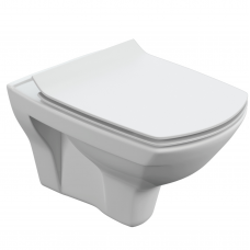 Унитаз подвесной безободковый Церсанит CARINA XL CLEAN ON DPL EO SLIM S-MZ-CARINA-XL-COn-S-DL-w с сиденьем Soft Close