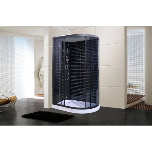 Душевая кабина ODA 5007 с низким поддоном 120х80 см черный кирпич левая
