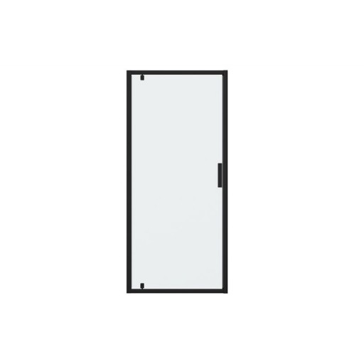 Душевая дверь в нишу Bravat Blackline BD100.4111B распашная, размер 900*2000 мм, черный профиль