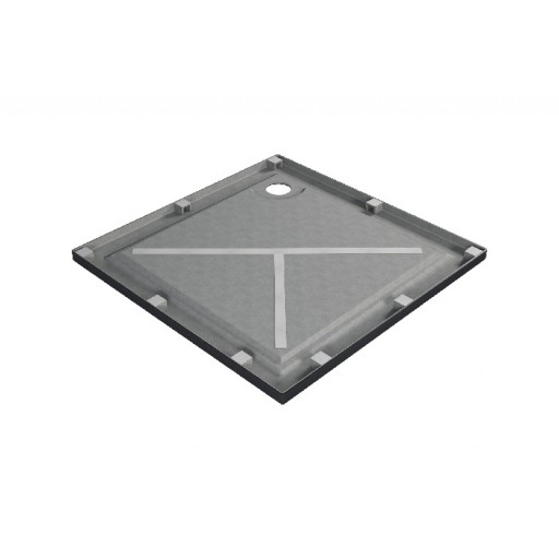 Душевой поддон МЕТАКАМ Apart Black 90х90 см низкий квадратный акриловый