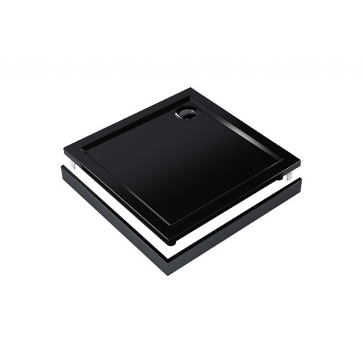 Душевой поддон МЕТАКАМ Apart Black 90х90 см низкий квадратный акриловый