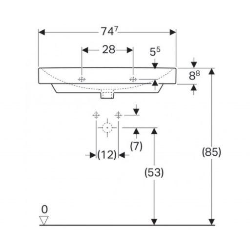 Раковина подвесная Geberit Smyle Square 500.249.01.1 белая