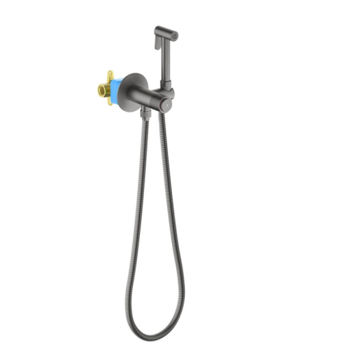 Смеситель с гигиеническим душем AQUATEK Бетта AQ1023BGM встраиваемый оружейная сталь Смеситель с гигиеническим душем AQUATEK Бетта AQ1023BGM встраиваемый оружейная сталь