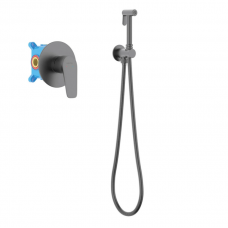 Смеситель с гигиеническим душем AQUATEK Бетта AQ1119BGM встраиваемый оружейная сталь