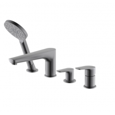 Смеситель на борт ванны AQUATEK Бетта AQ1148BGM однорычажный оружейная сталь Смеситель на борт ванны AQUATEK Бетта AQ1148BGM однорычажный оружейная сталь