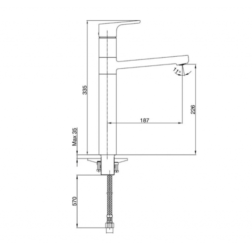 Смеситель для раковины E.C.A. Luna 102108949EX однорычажный хром