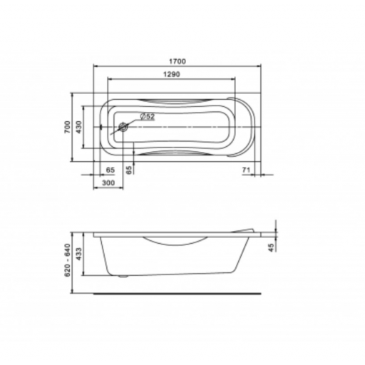 Ванна акриловая Santek Тенерифе белая 170х70 см 1.WH30.2.207