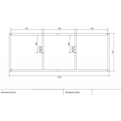 Рама-каркас для ванны Церсанит Santana 140х70 см K-RW-SANTANA*140n