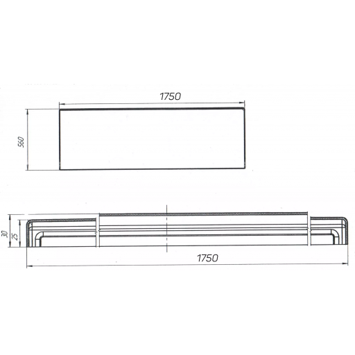 Панель фронтальная для ванн Marka One Flat 175 см 02фл175