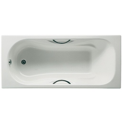 Чугунная ванна Roca Malibu 2309G000R, 170х75 мм, (противоскользящее покрытие) с отверстиями, ручки отдельно